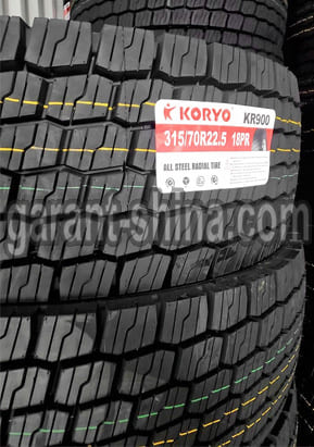 Koryo KR900 (приводная) 315/70 R22.5 151/148L 18PR - Фото шин с этикеткой на складе